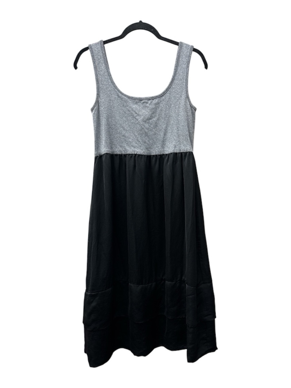 Mossimo Gray and Black Mixed-Fabric Pullover